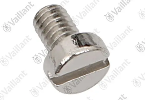 Schraube von Vaillant mit gewindeloser Spitze und Schlitzkopf, silberfarbig, geeignet für verschiedene Anwendungen in Heizungs- und Sanitäranlagen.